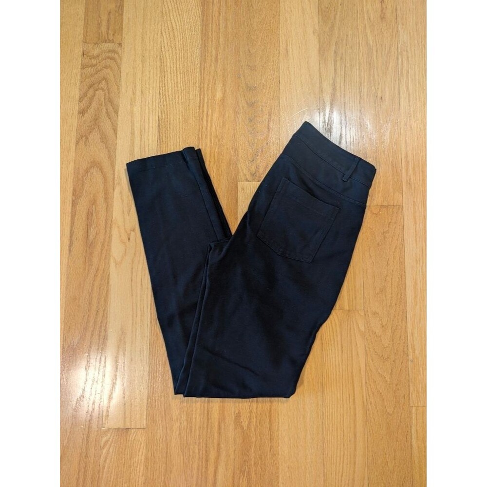 Athleta Womens Size 8 Black Ponte Stretch Skinny Pants 5-Pocket Zip Fly